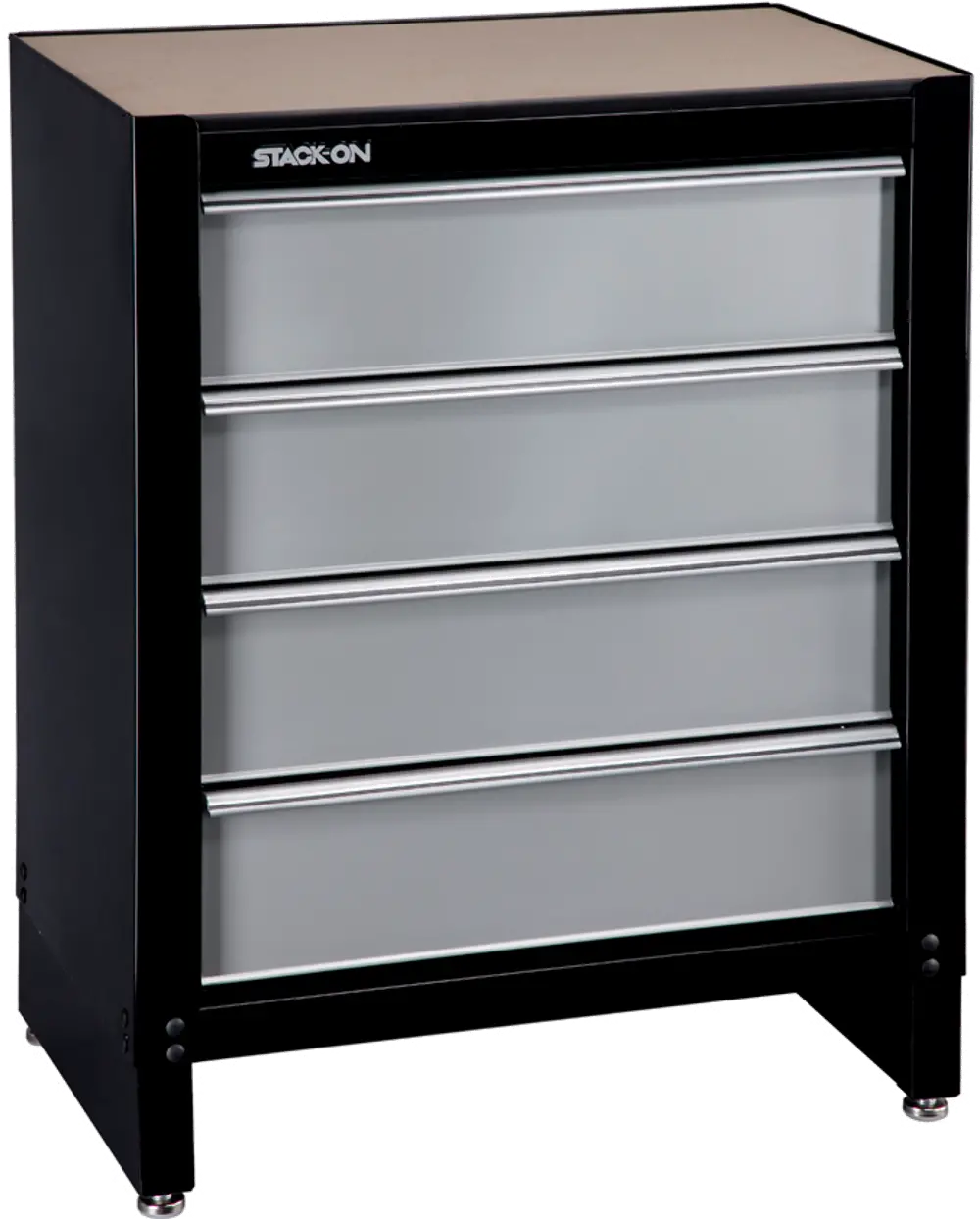 SGO-1604-PROJECTCNTR Stack-On Black and Silver 4-Drawer Project Storage Cabinet-1