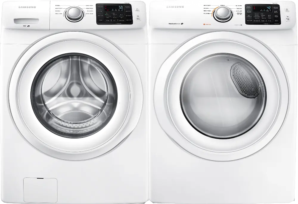 W/W-5000-ELE-PAIR Samsung Front Load Washer and Electric Dryer Set - White-1