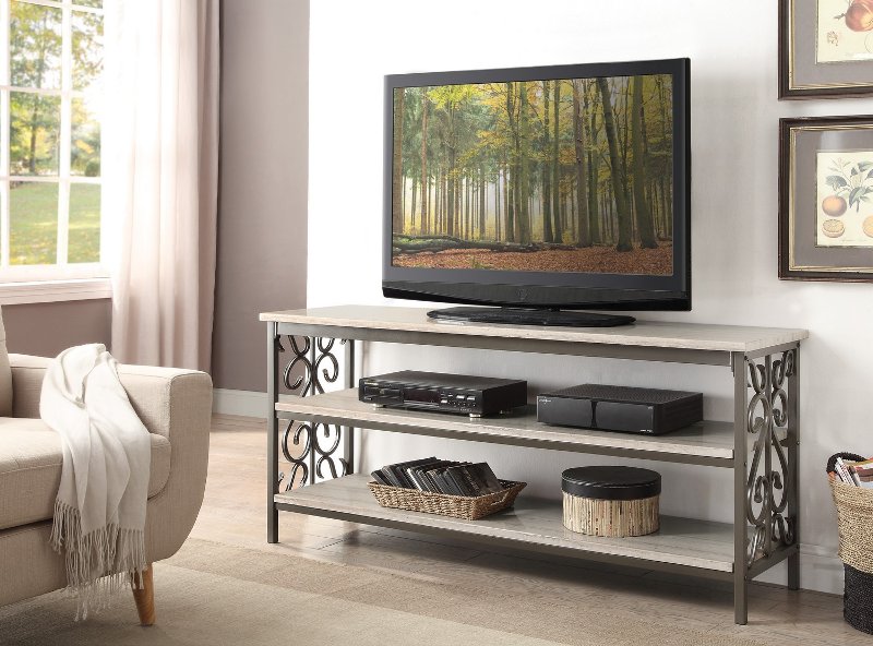 Fairhope White And Brown 60 Tv Stand, 60 Inch White Console Table