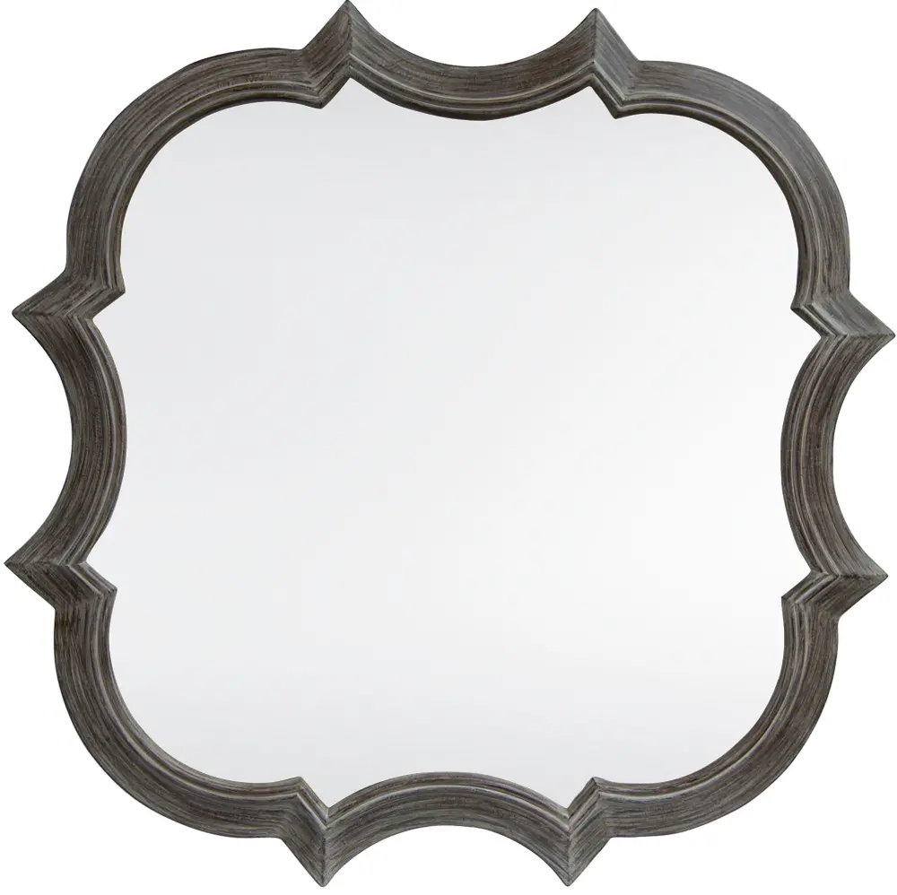 Distressed Wood Curved Mirror-1