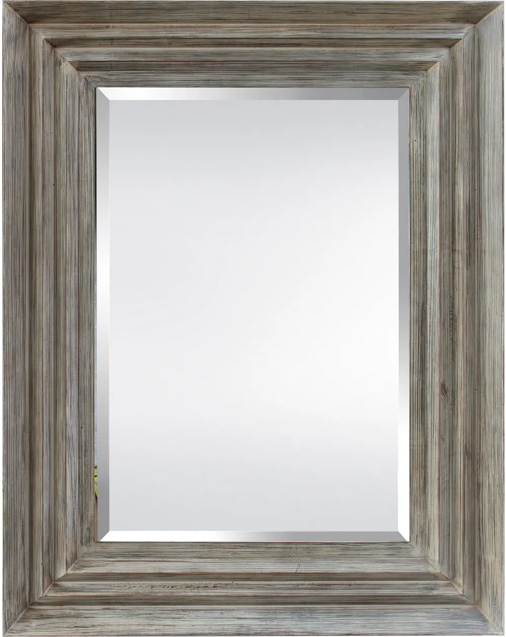 Multi Layer Distressed Wood Framed Mirror-1