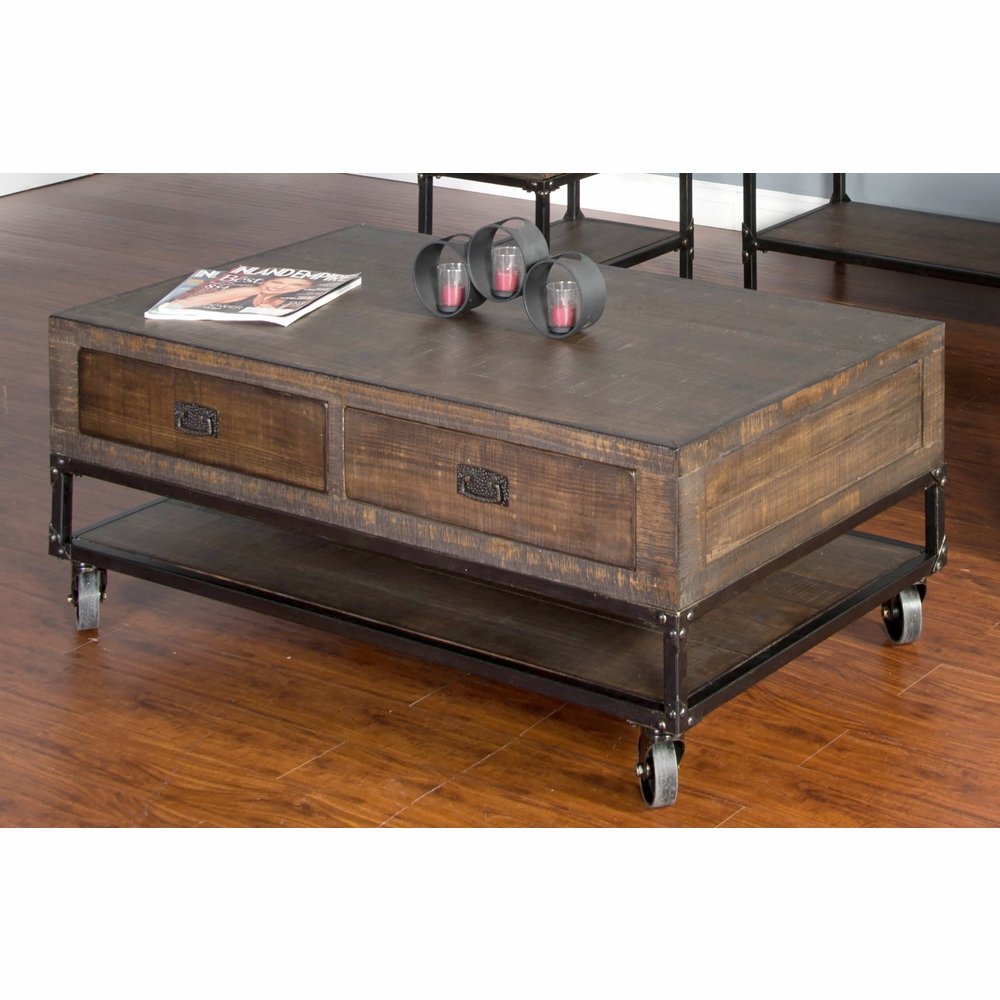 Rustic Brown Coffee Table On Wheels Homestead Rc Willey Rustic Brown Coffee Table On Wheels Homestead Rc Willey Furniture