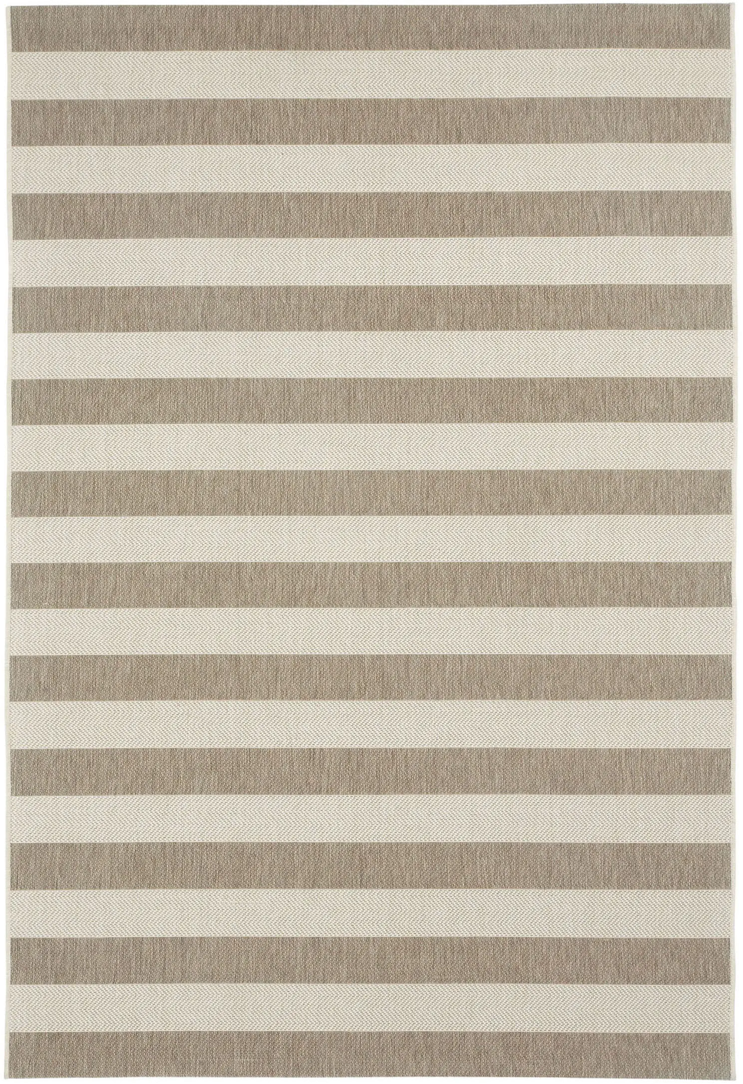 4 x 6 Small Striped Barley Tan Indoor-Outdoor Rug - Finesse