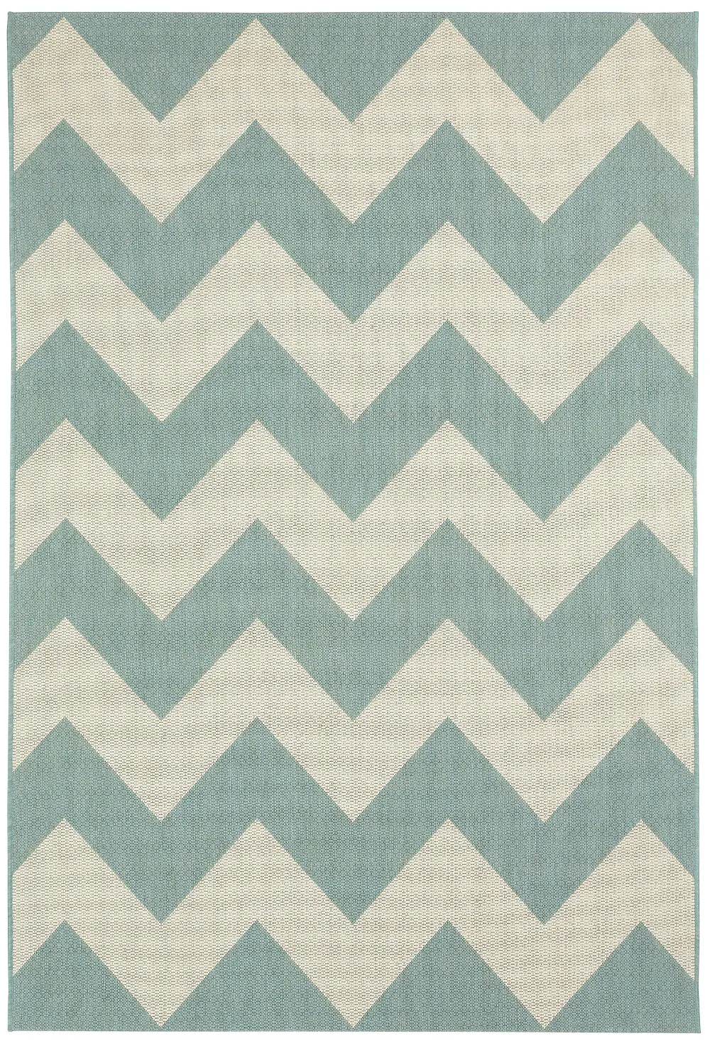 472642035 4 x 6 Small Chevron Spa Blue Indoor-Outdoor Rug - Finesse-1