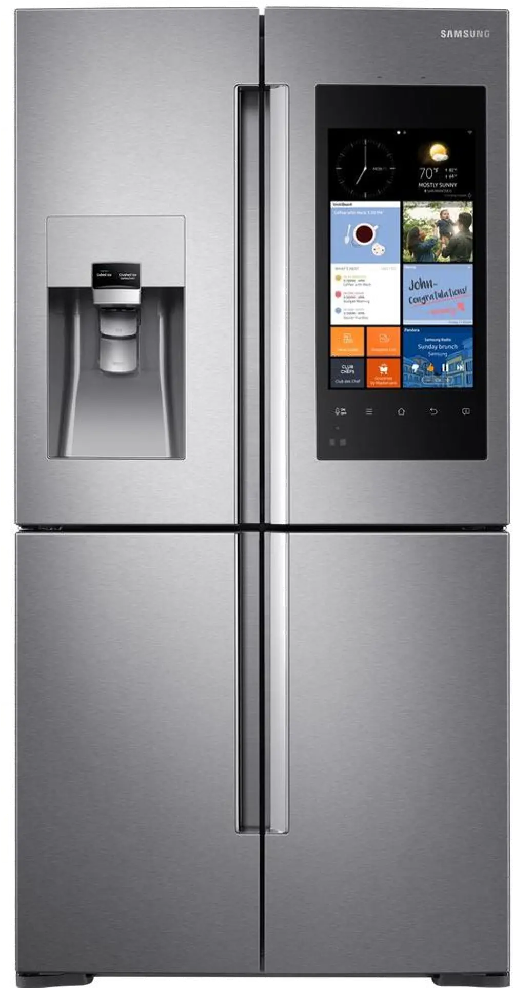 RF22K9581SR Samsung Stainless Steel Counter Depth Family Hub Refrigerator - 36 Inch-1