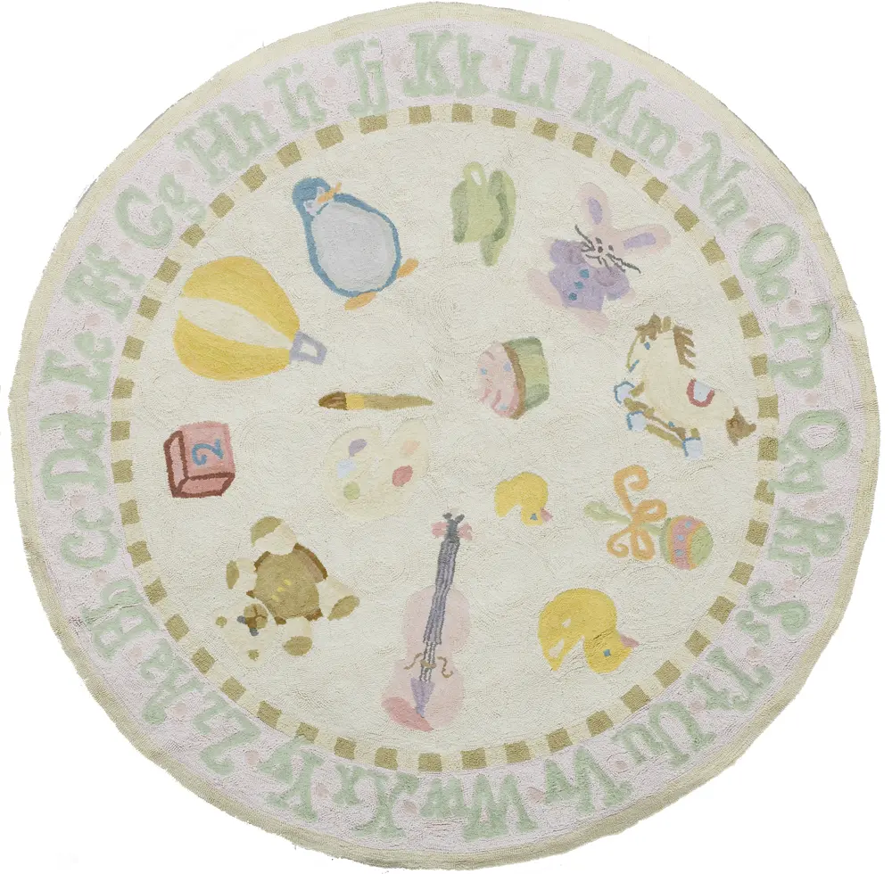 5' Round Baby Baby Toys Soft Pink Area Rug - 'Lil Mo Classic-1