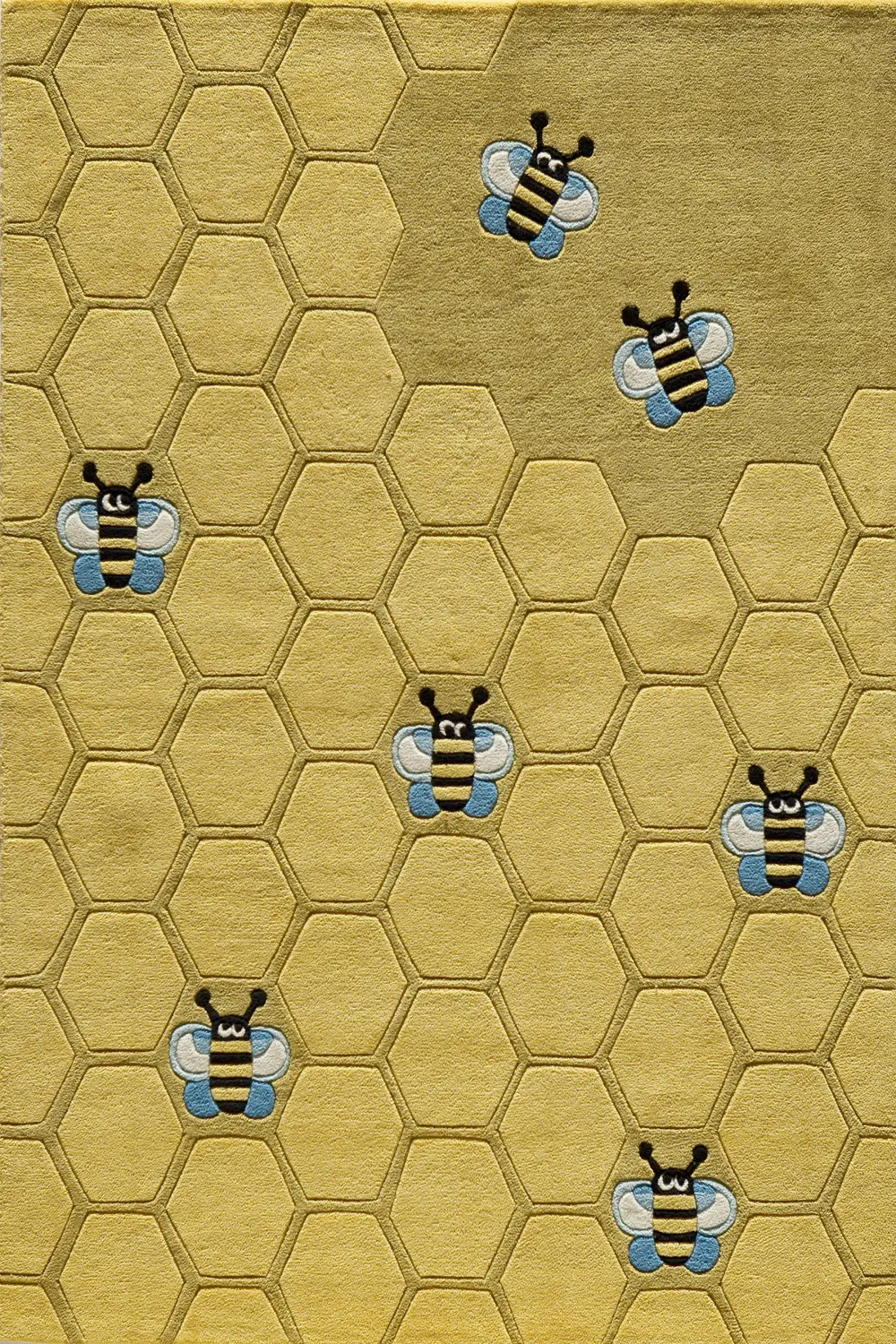 5 x 7 Medium Honeycomb Gold Area Rug - Whimsy-1