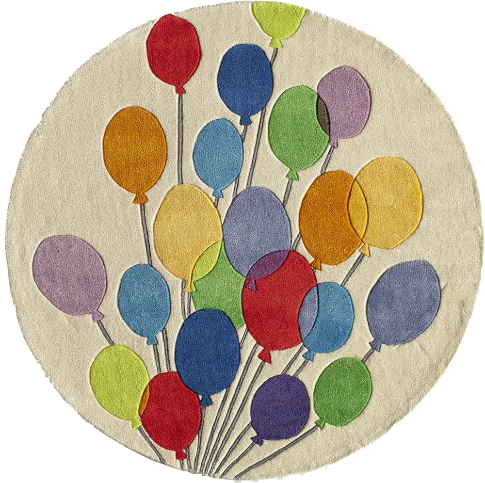 5' Round Multi-Colored Balloons Area Rug - Whimsy-1