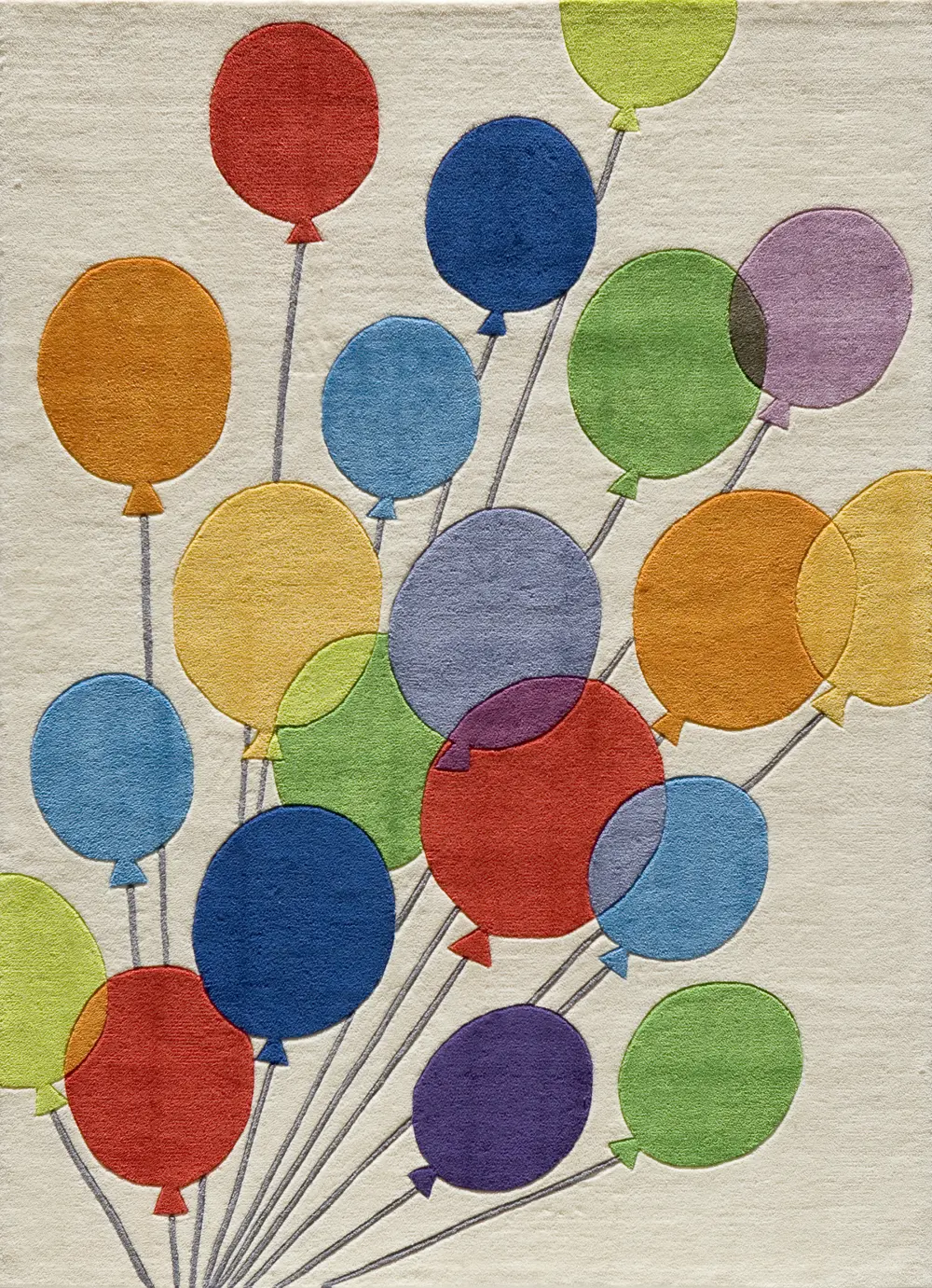 5 x 7 Medium Multi-Colored Balloons Area Rug - Whimsy-1
