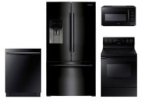 Samsung Black 4 Piece Electric Kitchen Appliance Package ...