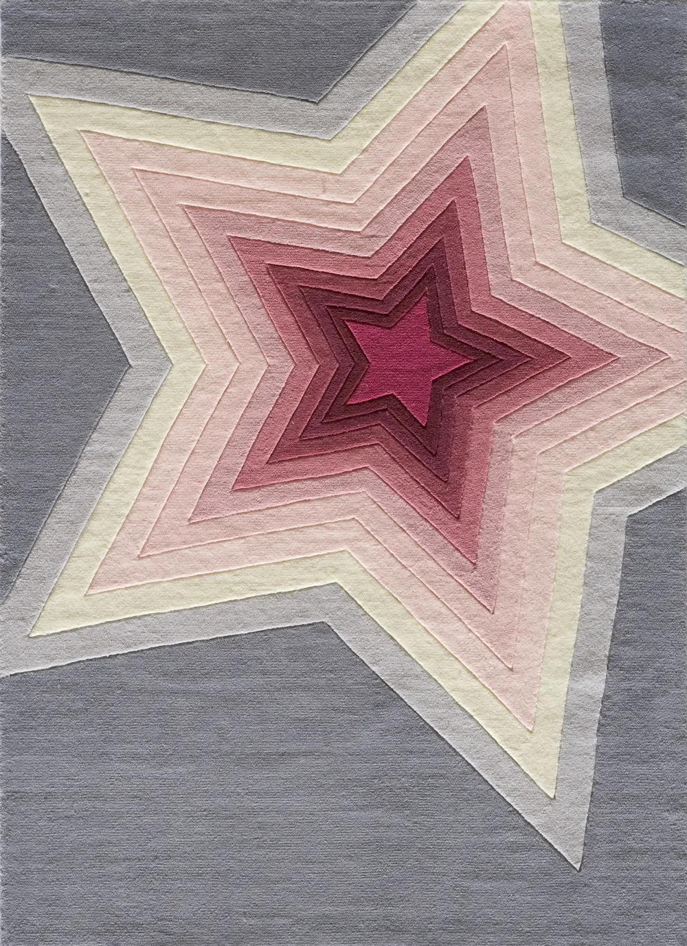 4 x 6 Small Pink and Gray Superstar Area Rug - Hipster-1