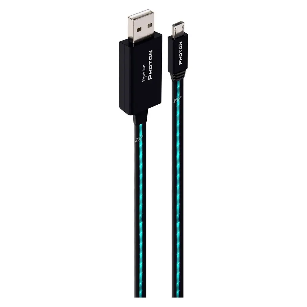 Pipeline Photon Lighted USB to Micro USB Cable - Teal-1
