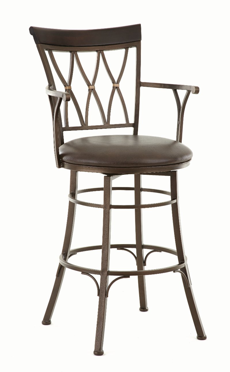 Bali Wrought Iron Bar Stool With Armrest Rc Willey Furniture