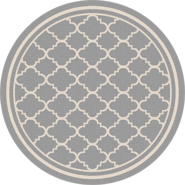 Rc Willey S Round Area Rugs For Your Living Room Gct1010 8rnd 8 Round Gray Moroccan Tile Indoor Outdoor Rug Garden City