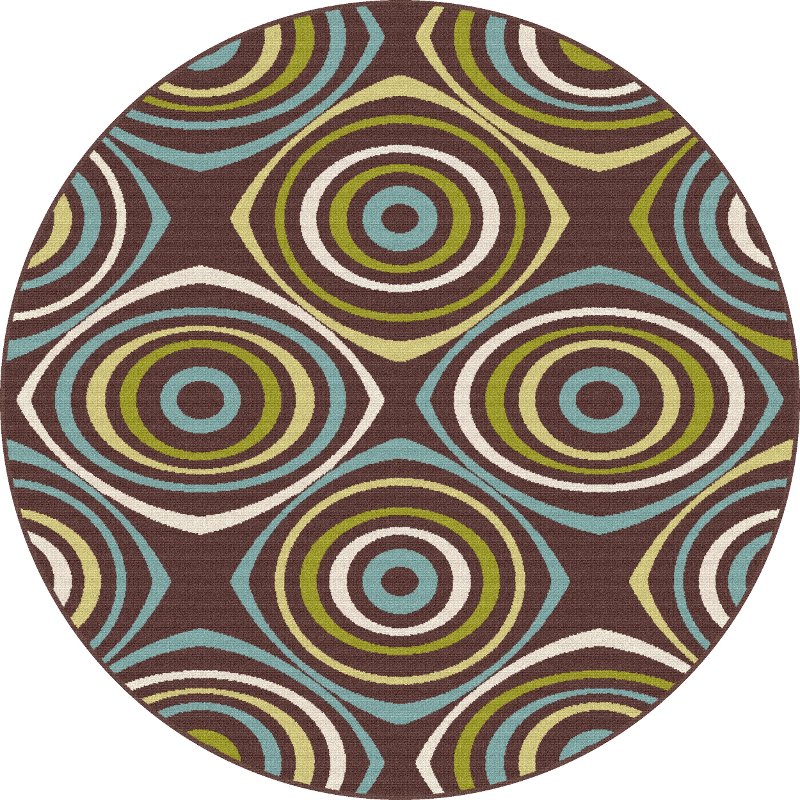 8 Round Geometric Brown Indoor Outdoor Rug Garden City Rc 8 Round Geometric Brown Indoor Outdoor Rug Garden City Rc Willey Furniture