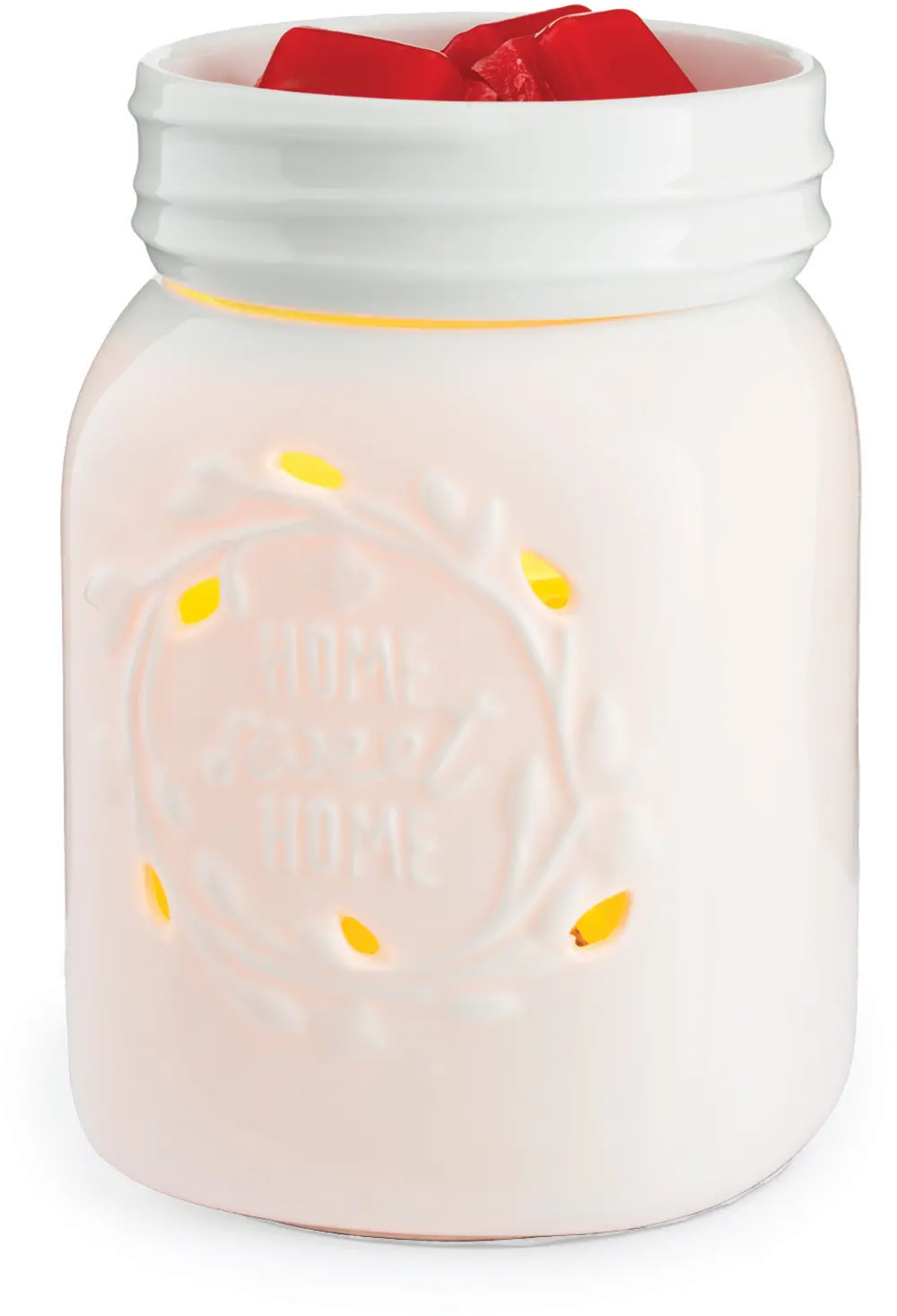 White Mason Jar Illumination Fragrance Warmer-1