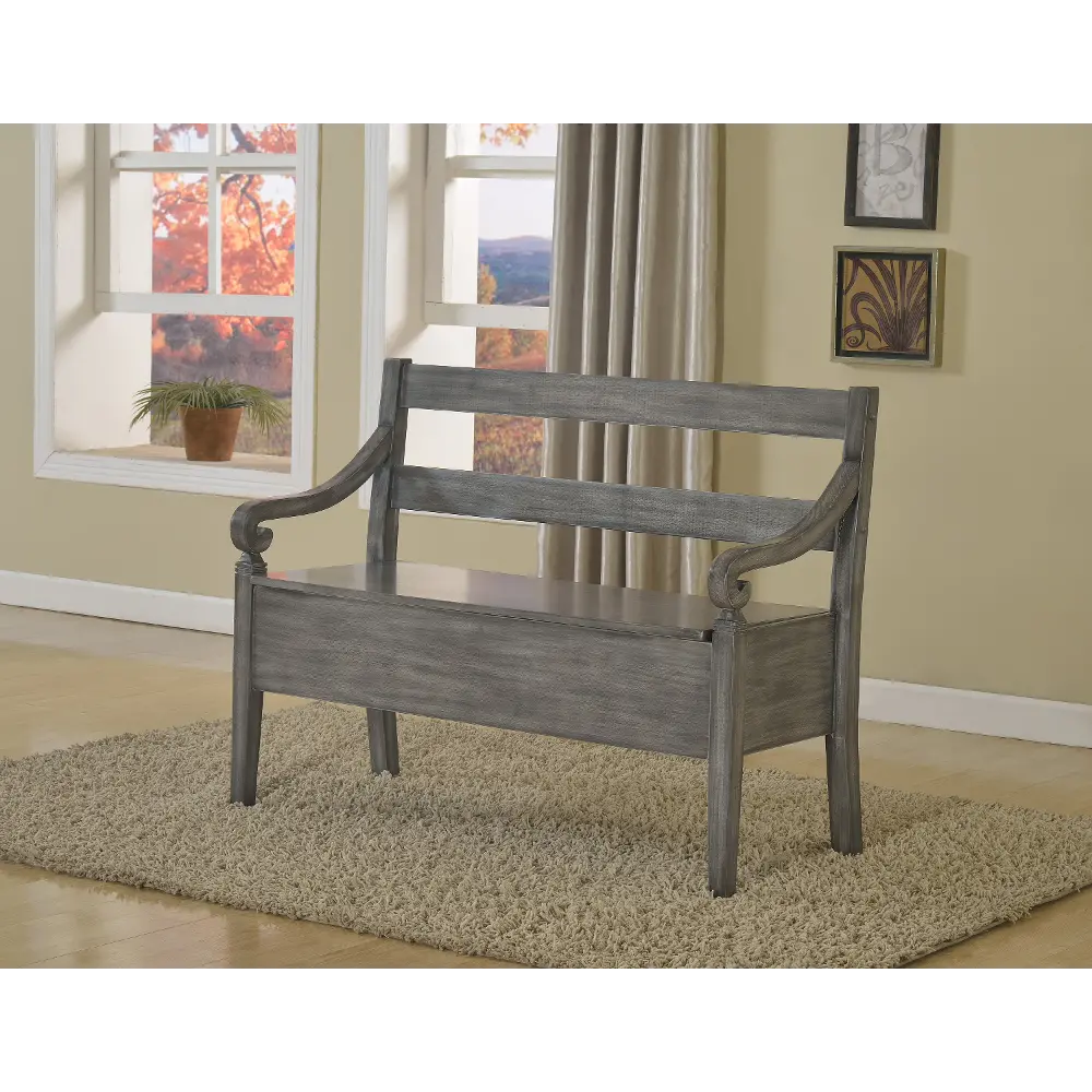 Kennedy Gray Storage Bench-1