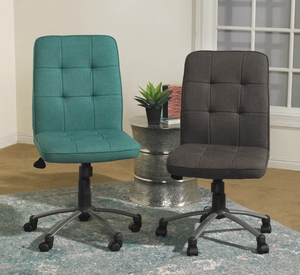 Turquoise Upholstery Office Chair-1