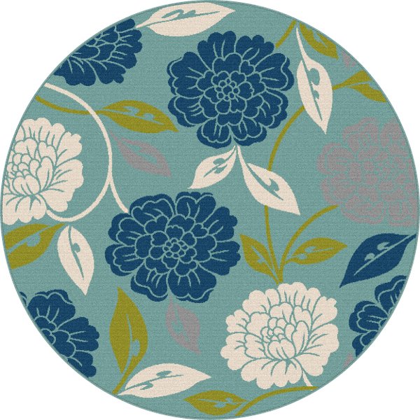 Rc Willey S Round Area Rugs For Your Living Room Gct1032 8rnd 8 Round Fl Aqua Indoor Outdoor Rug Garden City
