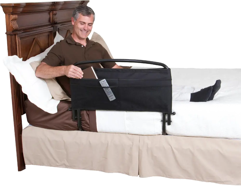 8051 Black Bed Rail & Padded Pouch (30 Inch) - Rails Collection-1