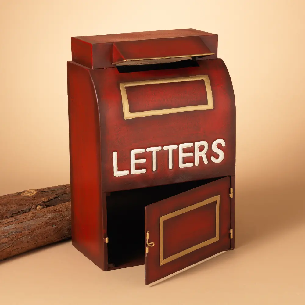 Metal Holiday Mailbox with Letter Compartment-1