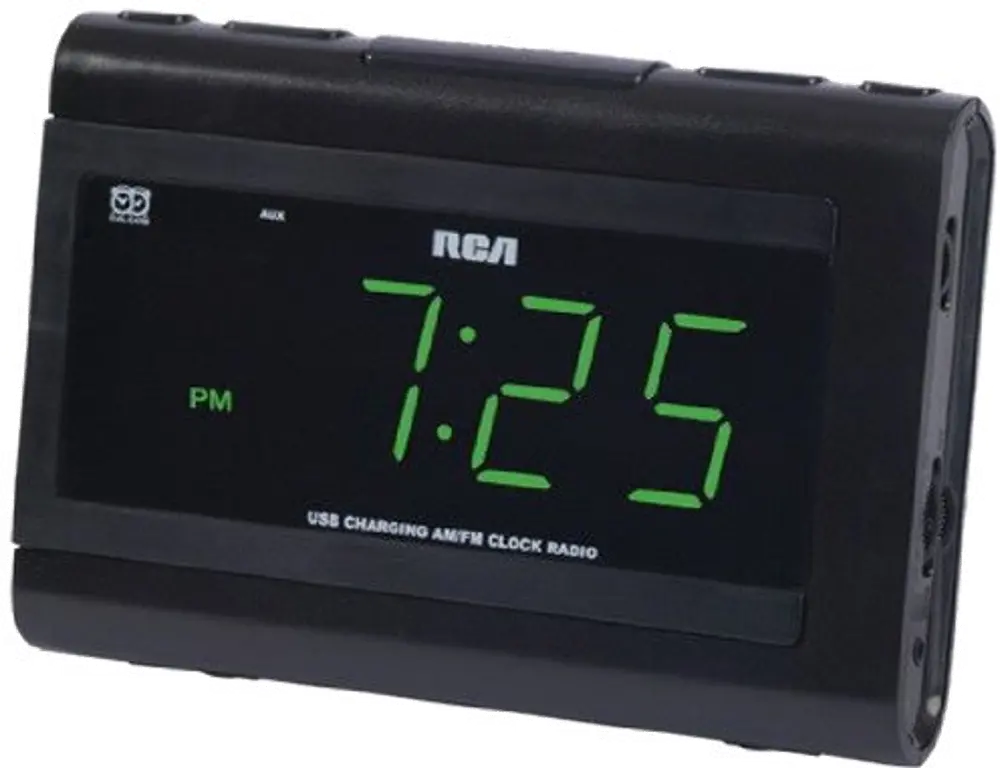 RC142Z RCA Dual Wake Clock Radio with USB Charging-1