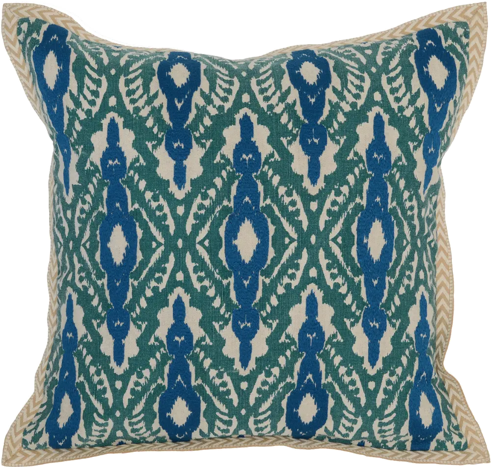 Blue and Green Surf Marine Throw Pillow-1