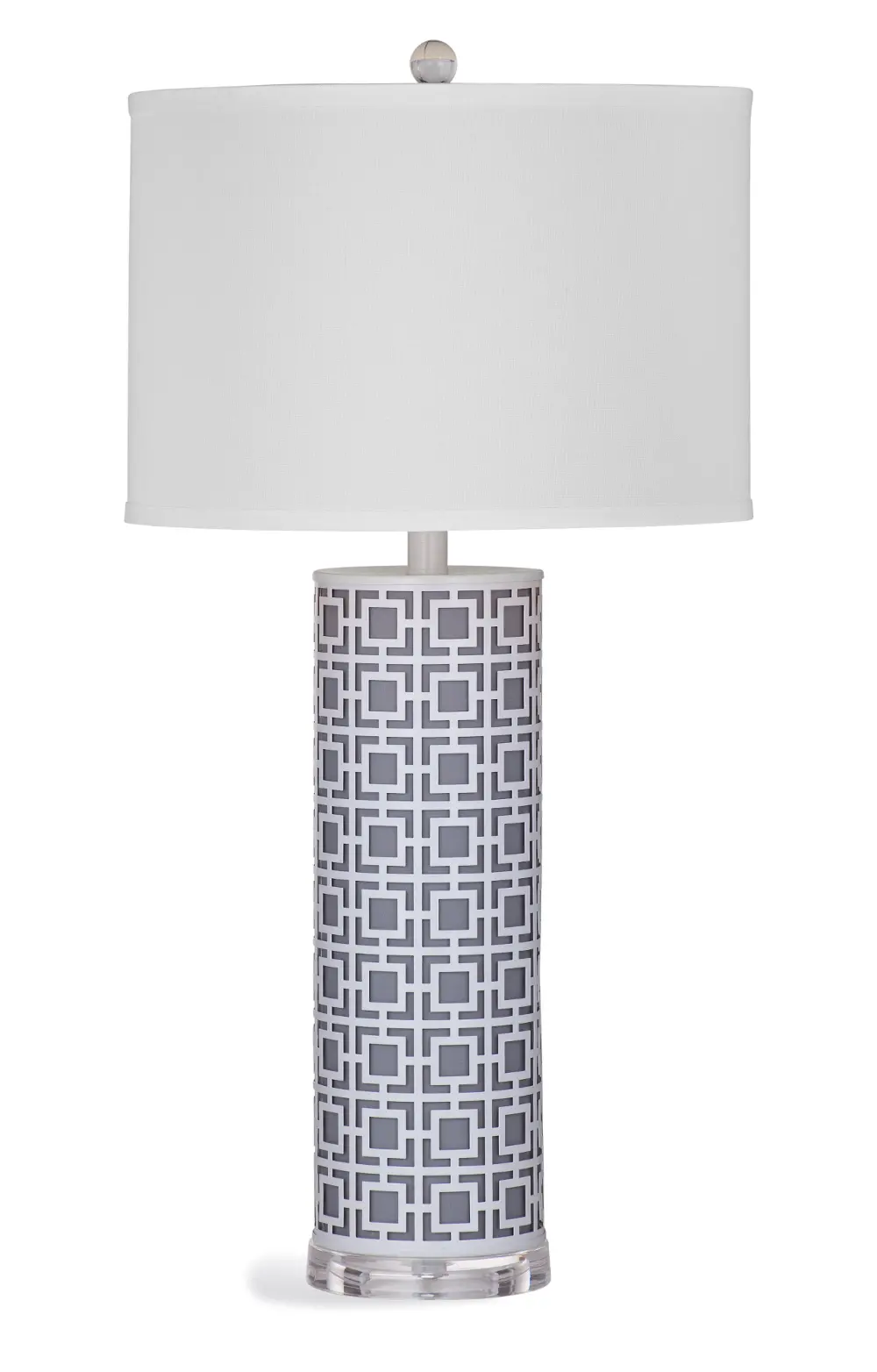Metal with Gray Fabric Table Lamp-1