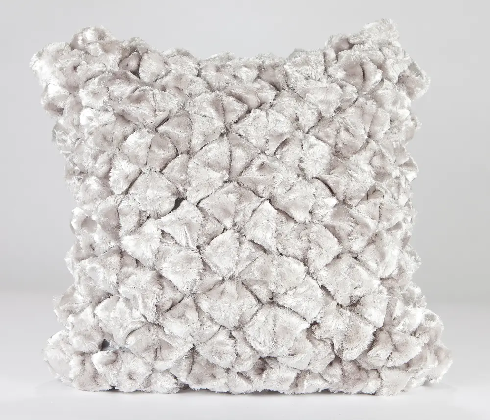 Shimmer Pebble 18 Inch Platinum Throw Pillow-1