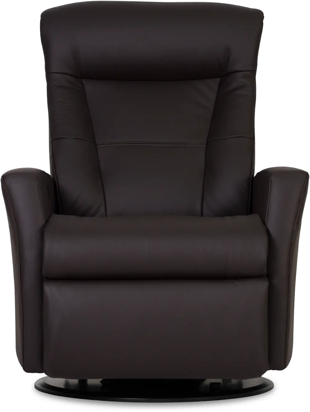 Grove Brown Leather Large Swivel Glider Manual Recliner-1