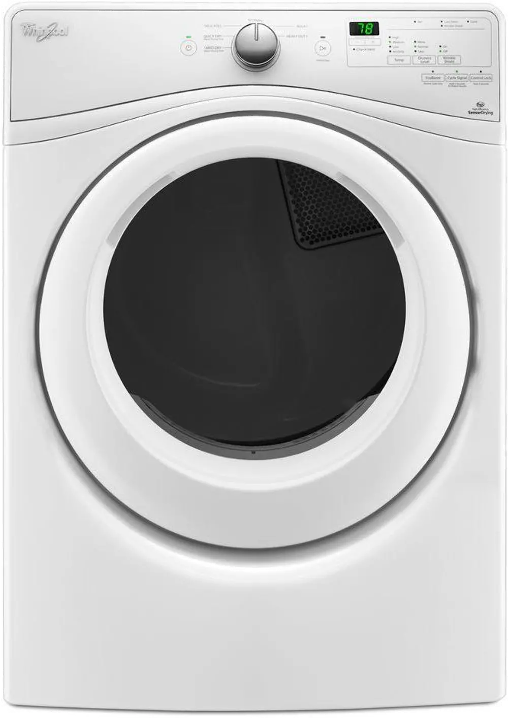 WED75HEFW Whirlpool Electric Dryer with Advanced Moisture Sensing System - 7.4 cu. ft. White-1