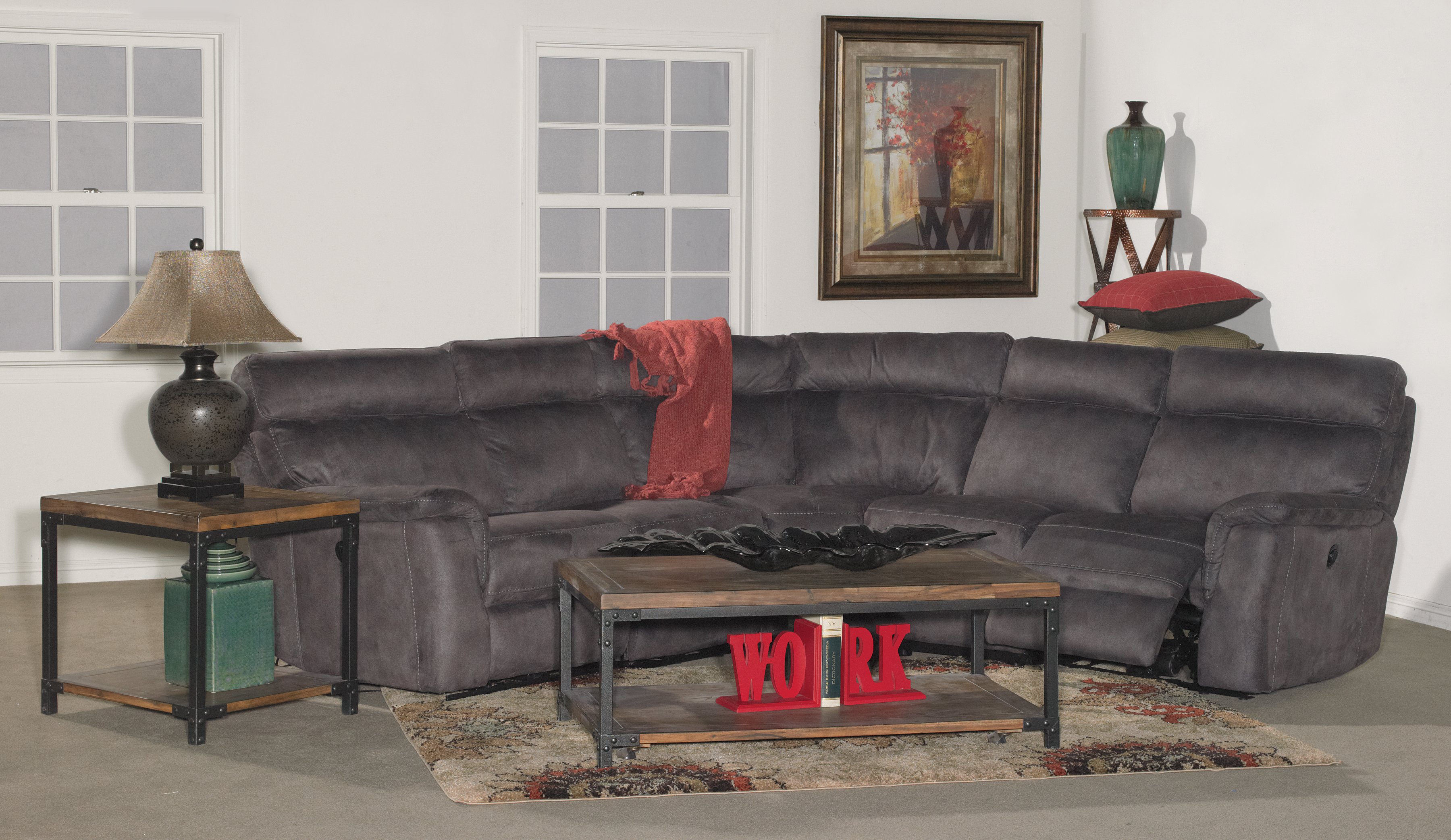 Gray 6 Piece Power Reclining Sectional Maci