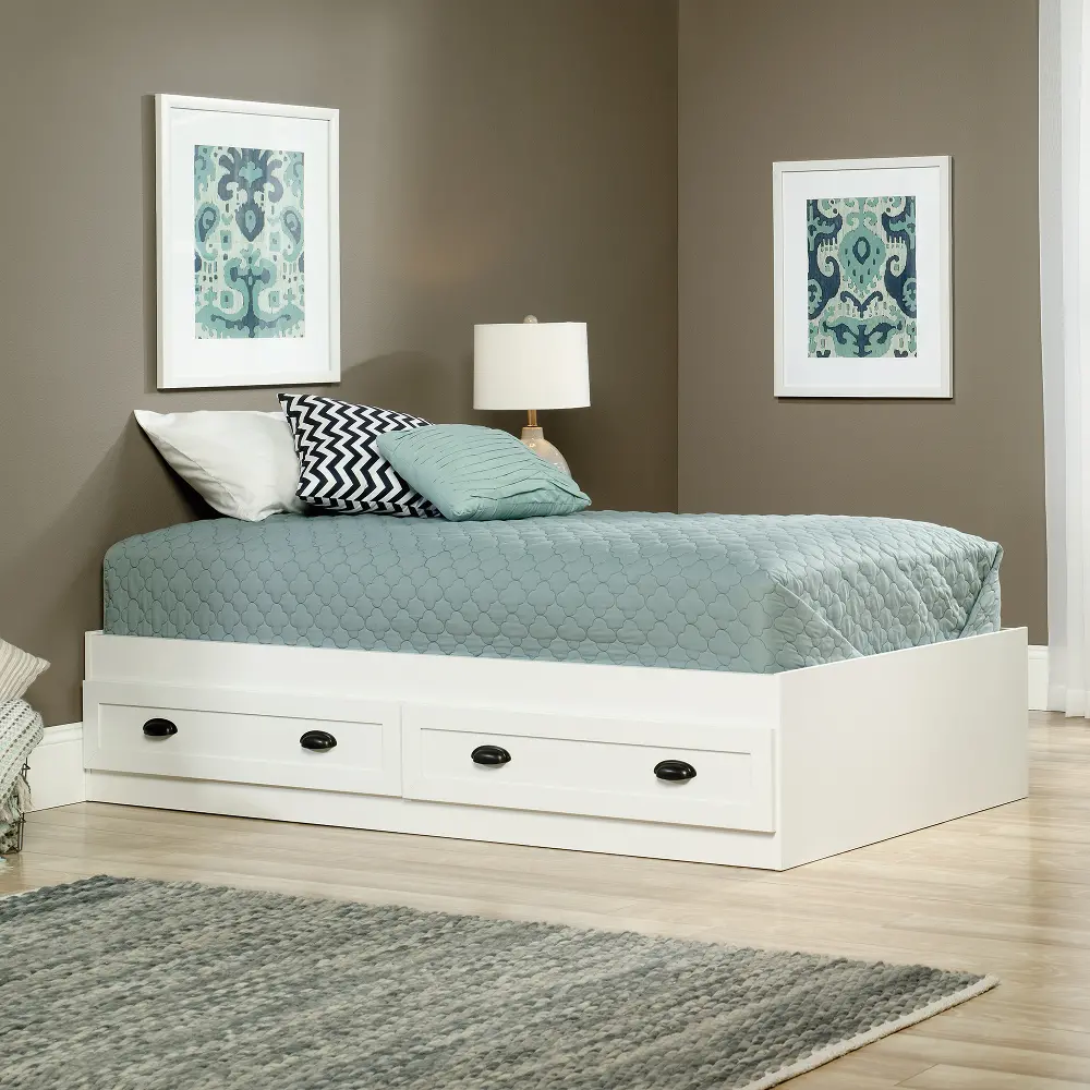 Soft White Twin Platform Bed - County Line -1