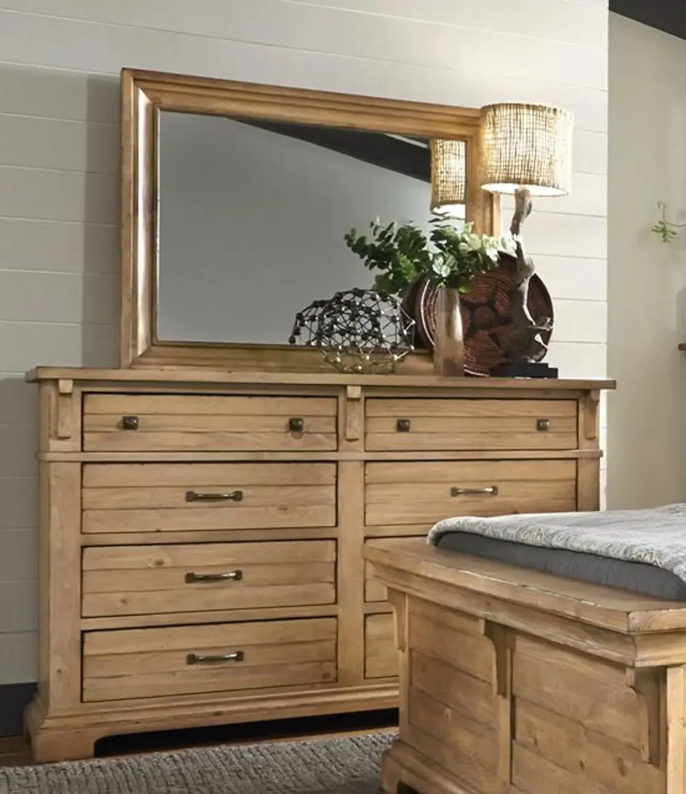 Natural Pine Rustic Classic Dresser-1