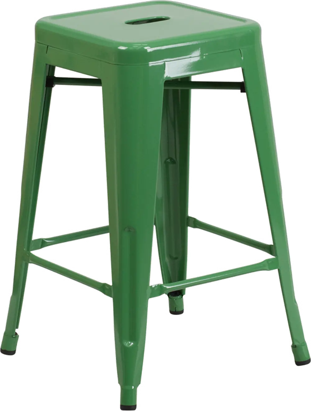 Green Metal Stackable Counter Height Stool-1