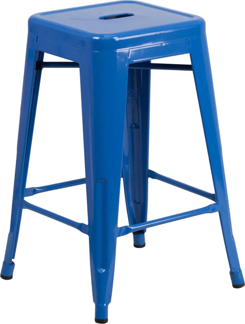 Blue Metal Stackable Counter Height Stool-1