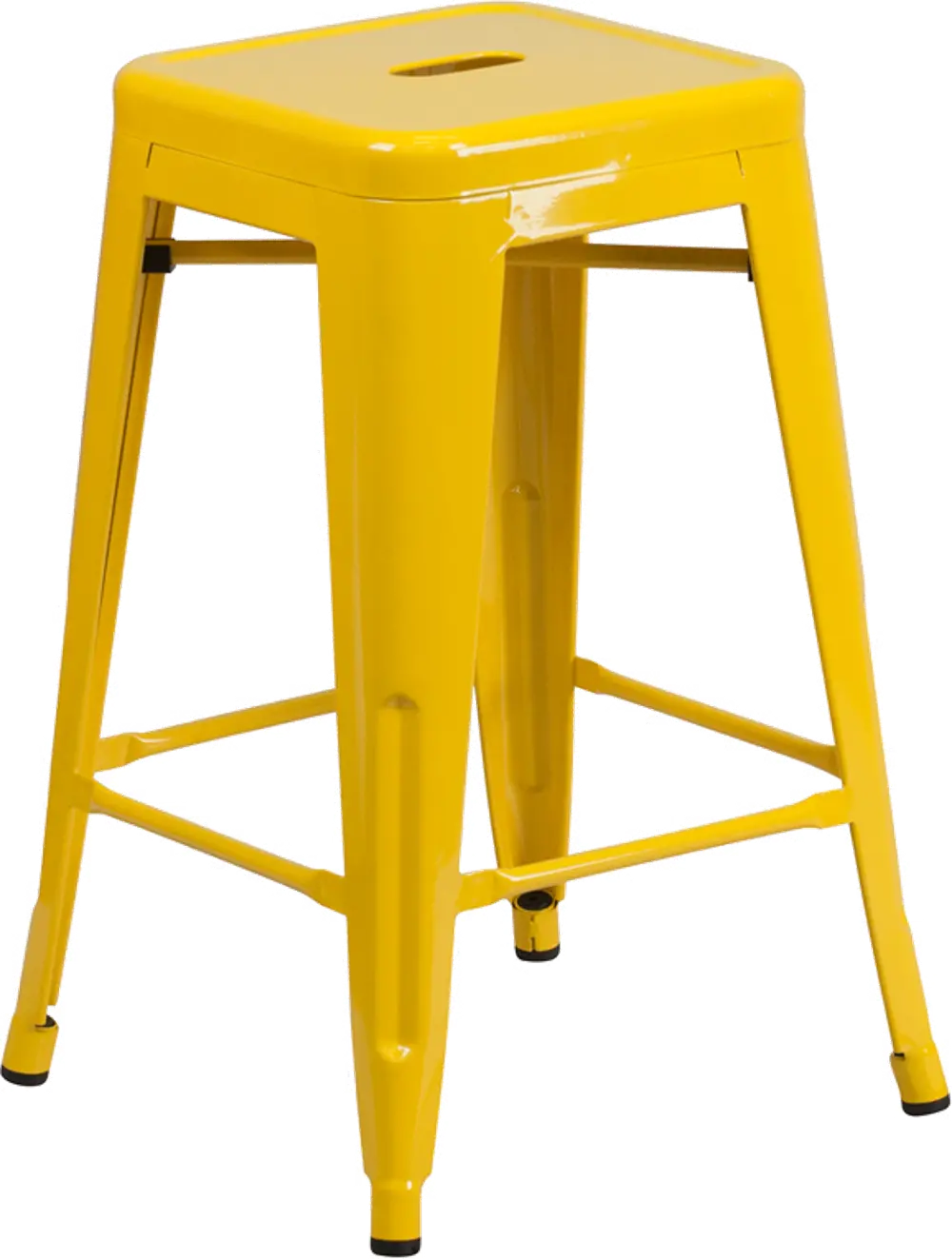 Yellow Metal Stackable Counter Height Stool-1