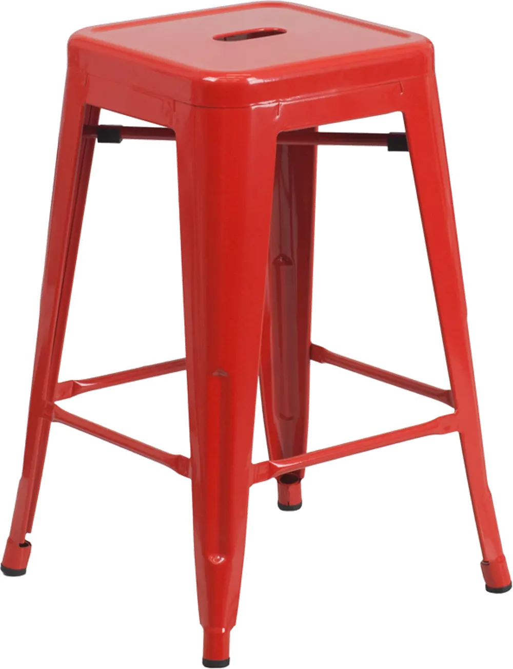 Red Metal Stackable Counter Height Stool-1