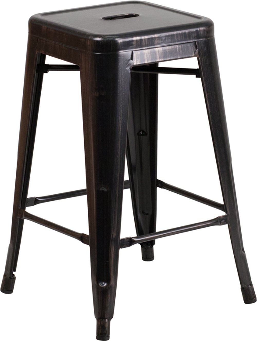 Black Metal Stackable Counter Height Stool
