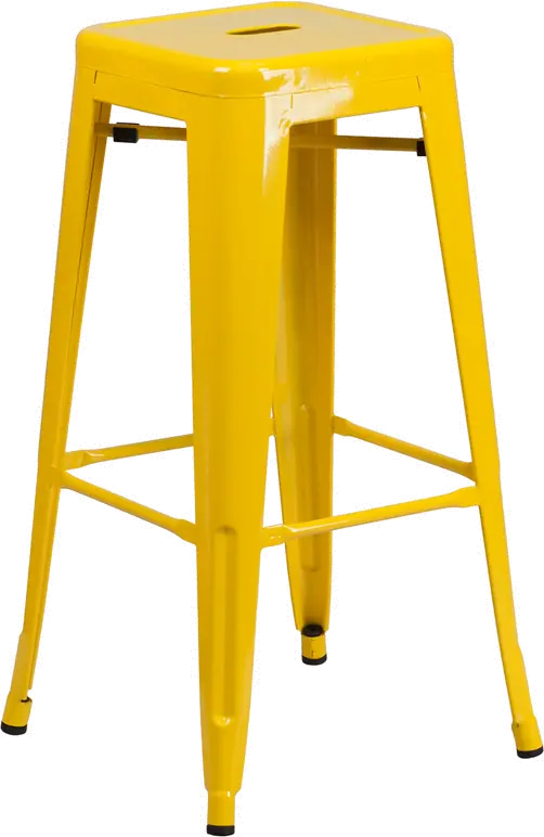 Photos - Chair Flash Furniture Yellow Metal Stackable Bar Stool CH-31320-30-YL-GG 