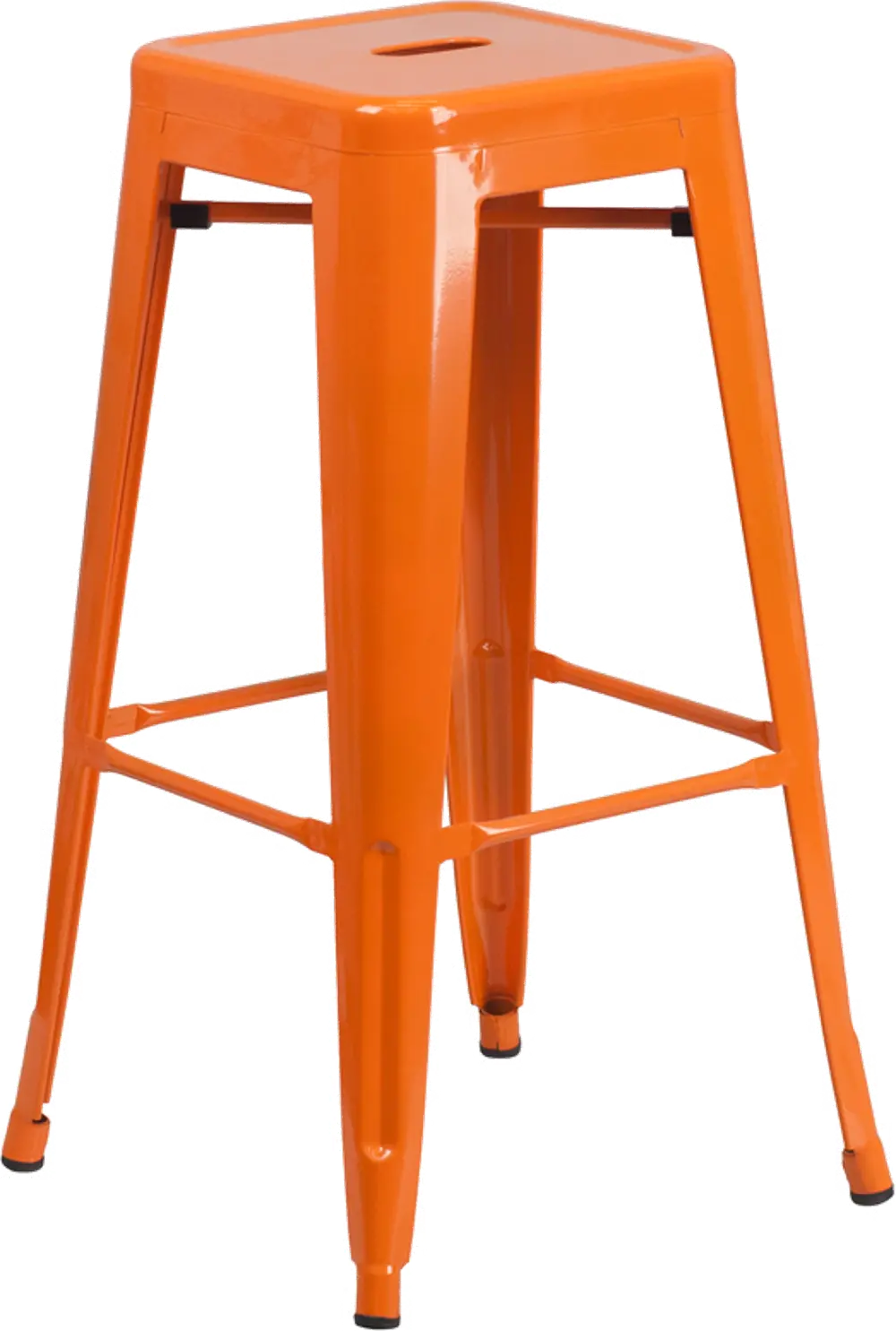 Orange Metal Stackable Bar Stool-1