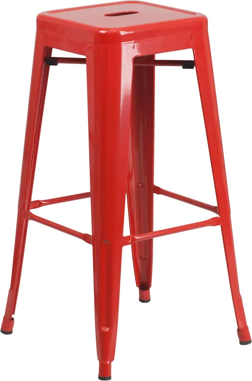 Photos - Chair Flash Furniture Red Metal Stackable Bar Stool CH-31320-30-RED-GG 