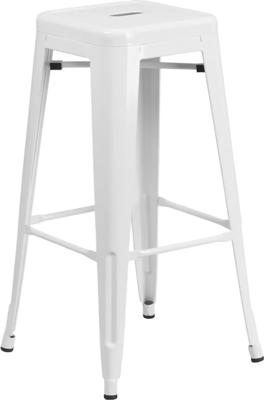 White Metal Stackable Bar Stool-1