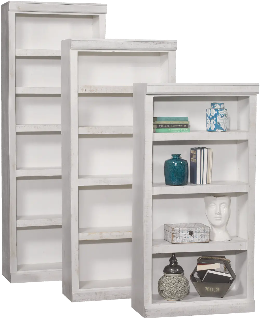 White 84 Inch Bookcase with Adjustable Shelves-1