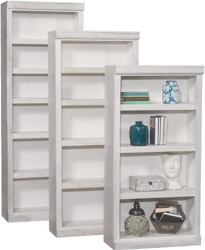 Contemporary White Fir 84 Inch Bookcase, 72 Inch Tall Bookcase