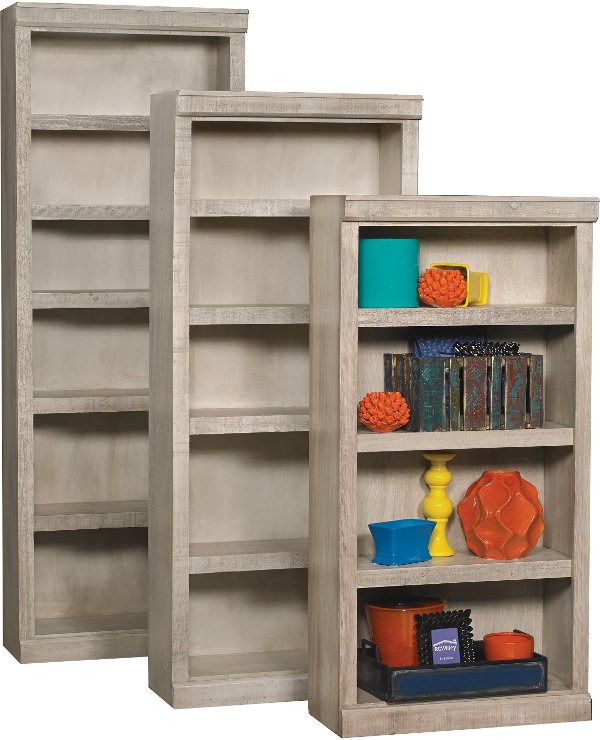 60 Inch Antique White Glaze Bookcase