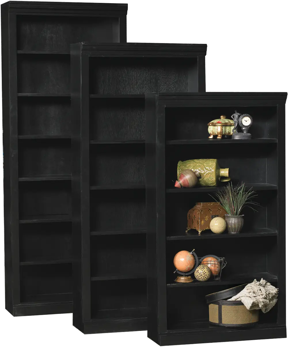 Black 84 Inch Modern Bookcase-1