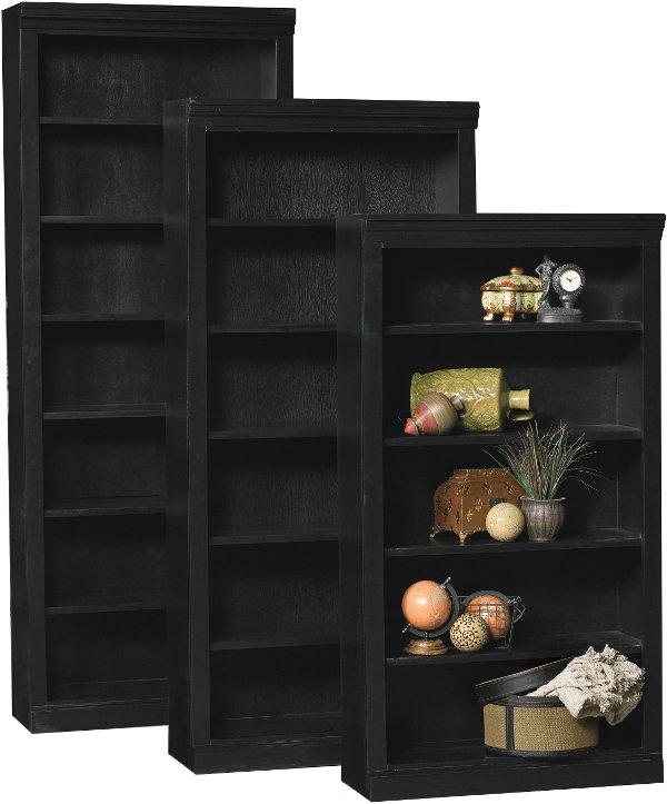 72 Inch Modern Black Bookcase