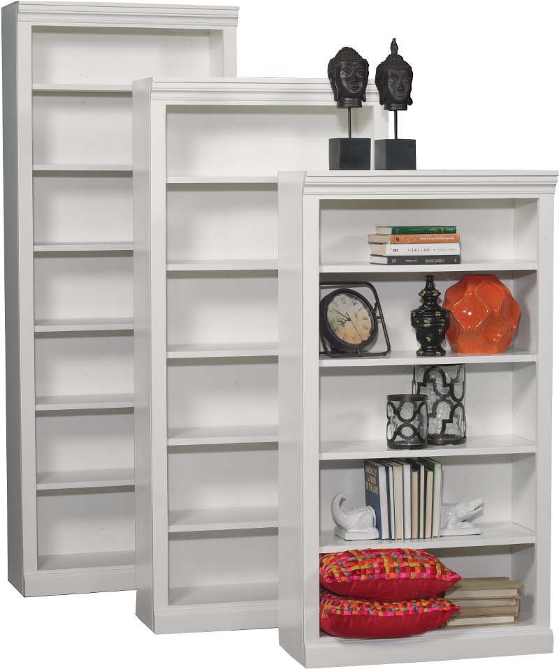 White 84 Inch Bookcase With Adjustable, 48 Inch Tall White Bookcase
