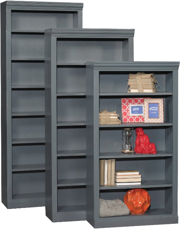 72 Inch Contemporary Gray Bookcase